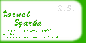 kornel szarka business card